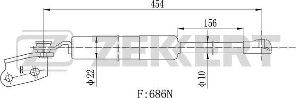 Zekkert GF-2423 - Газова пружина, кришка багажник autocars.com.ua
