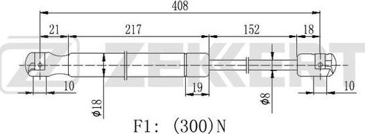 Zekkert GF-2436 - Газова пружина, кришка багажник autocars.com.ua