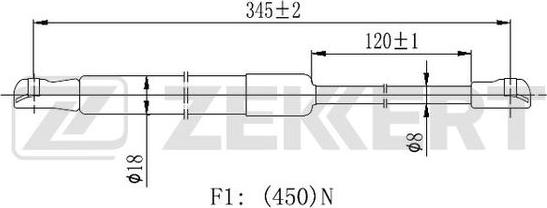 Zekkert GF-2440 - Газова пружина, капот autocars.com.ua