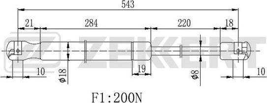 Zekkert GF-2456 - Газовая пружина, заднее стекло avtokuzovplus.com.ua