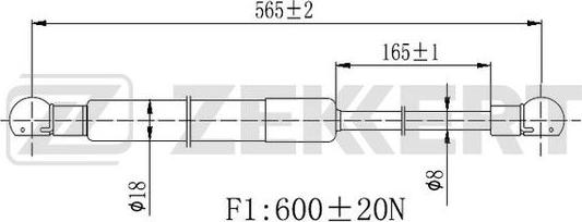 Zekkert GF-2467 - Пружина газовая багажника прав. Volvo XC60 08- autodnr.net