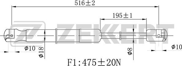Zekkert GF-2479 - Газовая пружина, упор autodnr.net