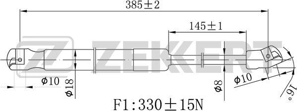 Zekkert gf-2481 - Газовая пружина, капот autodnr.net