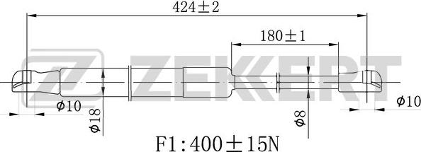 Zekkert gf-2482 - Газовая пружина, капот autodnr.net