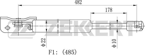 Zekkert GF-2485 - Газовая пружина, упор autodnr.net