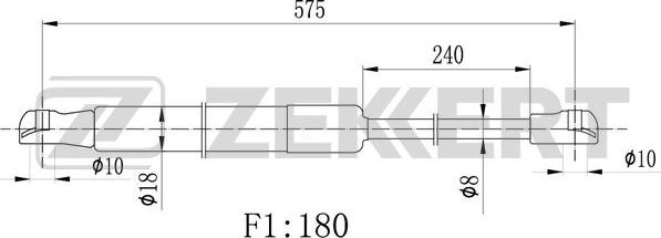 Zekkert gf-2486 - Газовая пружина, капот autodnr.net