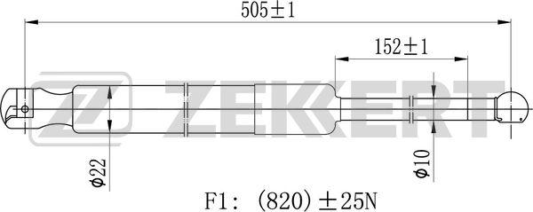 Zekkert gf-2493 - Газовая пружина, упор autodnr.net