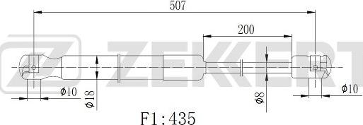 Zekkert gf-2508 - Газовая пружина, упор autodnr.net