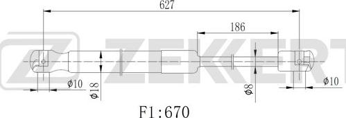 Zekkert GF-2512 - Газова пружина, кришка багажник autocars.com.ua