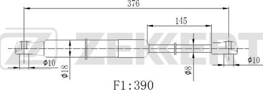 Zekkert GF-2513 - Газовая пружина, упор avtokuzovplus.com.ua