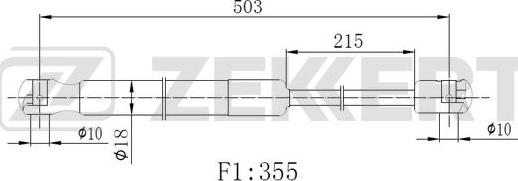 Zekkert GF-2514 - Пружина газовая багажника Hyundai i30 II 11- autodnr.net