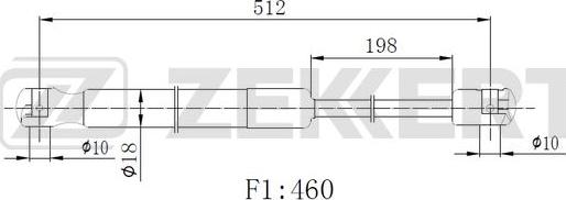 Zekkert GF-2515 - Газовая пружина, упор autodnr.net