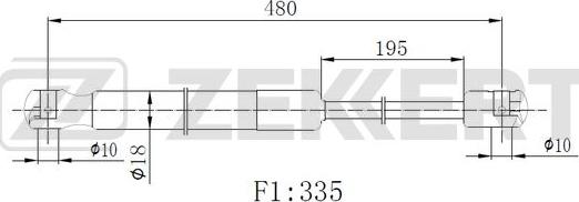 Zekkert gf-2518 - Газовая пружина, упор autodnr.net