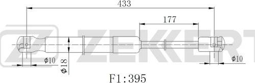 Zekkert GF-2520 - Пружина газовая багажника Kia ProCeed 13- autodnr.net