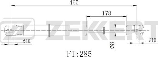 Zekkert gf-2522 - Газовая пружина, капот autodnr.net