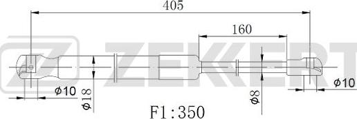 Zekkert GF-2533 - Газовая пружина, упор avtokuzovplus.com.ua