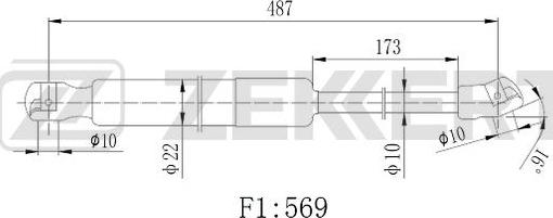 Zekkert GF-2536 - Пружина газовая багажника Hyundai Elantra III 00-  ix35 09- autodnr.net