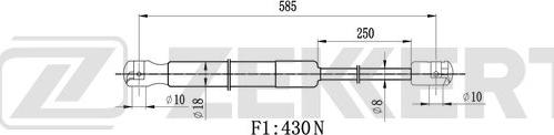 Zekkert GF-2544 - Газовая пружина, упор avtokuzovplus.com.ua