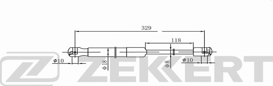 Zekkert GF-2578 - Газовая пружина, капот avtokuzovplus.com.ua