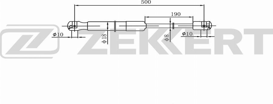 Zekkert GF-2581 - Газовая пружина, упор autodnr.net