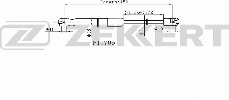 Zekkert GF-2582 - Газовая пружина, упор autodnr.net