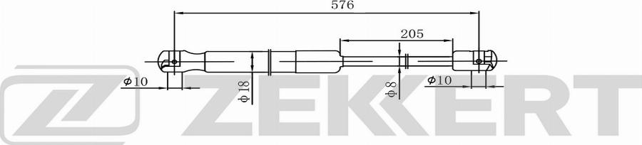 Zekkert GF-2583 - Газовая пружина, упор autodnr.net