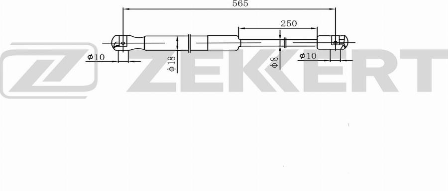 Zekkert GF-2586 - Газова пружина, кришка багажник autocars.com.ua