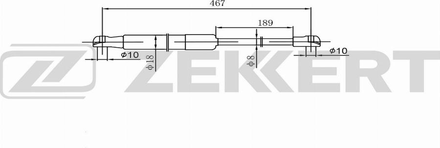 Zekkert GF-2589 - Газовая пружина, упор avtokuzovplus.com.ua