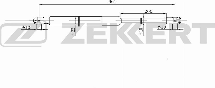 Zekkert GF-2590 - Газова пружина, кришка багажник autocars.com.ua