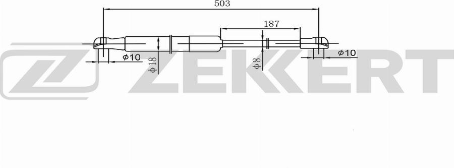 Zekkert GF-2592 - Газовая пружина, упор avtokuzovplus.com.ua