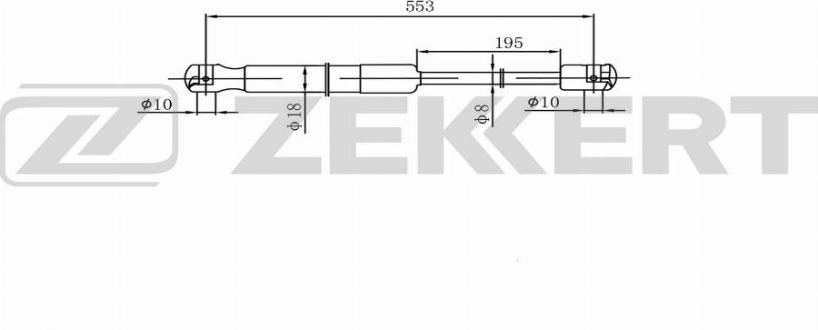 Zekkert GF-2595 - Газовая пружина, капот autodnr.net