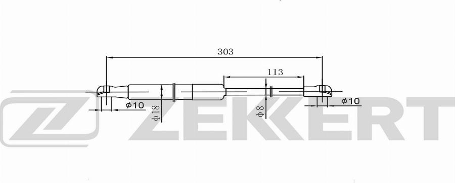 Zekkert GF-2596 - Газова пружина, заднє скло autocars.com.ua