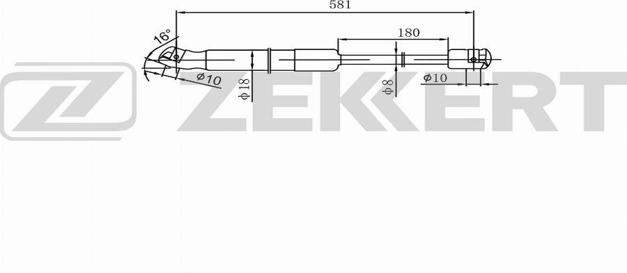 Zekkert GF-2597 - Газовая пружина, упор autodnr.net