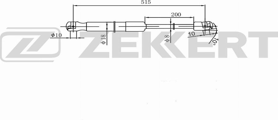 Zekkert GF-2598 - Газова пружина, кришка багажник autocars.com.ua