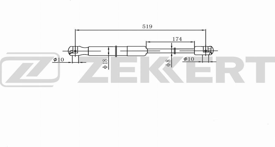 Zekkert GF-2599 - Газовая пружина, упор autodnr.net