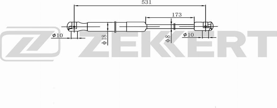 Zekkert GF-2601 - Газова пружина, кришка багажник autocars.com.ua