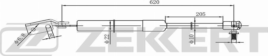 Zekkert GF-2609 - Газовая пружина, упор avtokuzovplus.com.ua