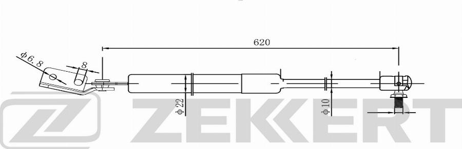 Zekkert GF-2613 - Газовая пружина, упор avtokuzovplus.com.ua