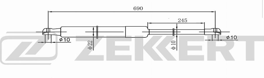 Zekkert GF-2619 - Газова пружина, кришка багажник autocars.com.ua