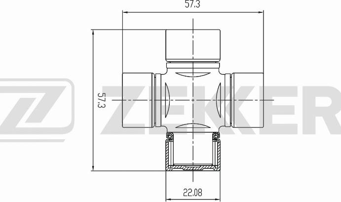 Zekkert KG-1003 - Шарнір, поздовжній вал autocars.com.ua