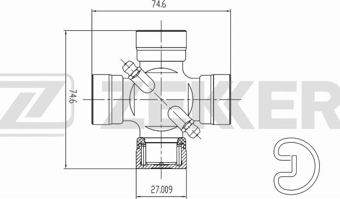 Zekkert KG-1021 - Шарнир, продольный вал avtokuzovplus.com.ua