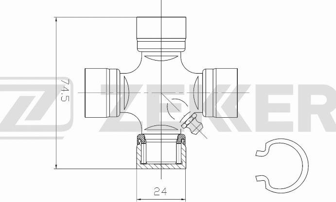 Zekkert KG-1029 - Шарнир, продольный вал avtokuzovplus.com.ua