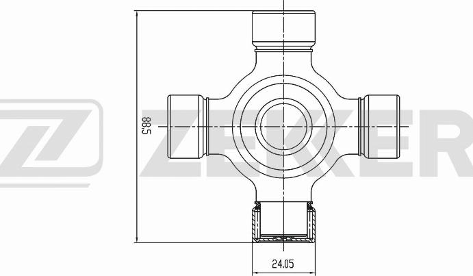 Zekkert KG-1059 - Шарнір, поздовжній вал autocars.com.ua