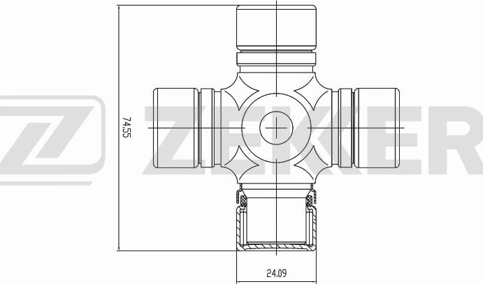 Zekkert KG-1084 - Шарнір, поздовжній вал autocars.com.ua