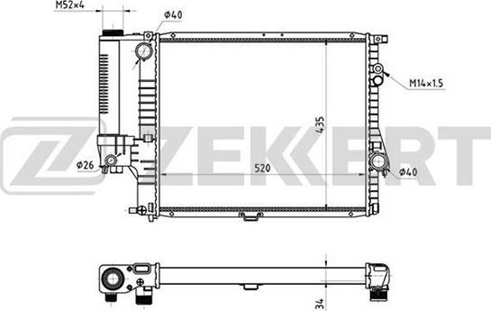 Zekkert MK-1003 - Радіатор, охолодження двигуна autocars.com.ua