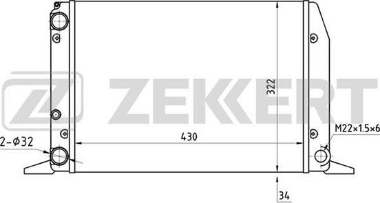 Zekkert MK-1018 - Радиатор охл. дв. Audi 80 IV 86- autodnr.net