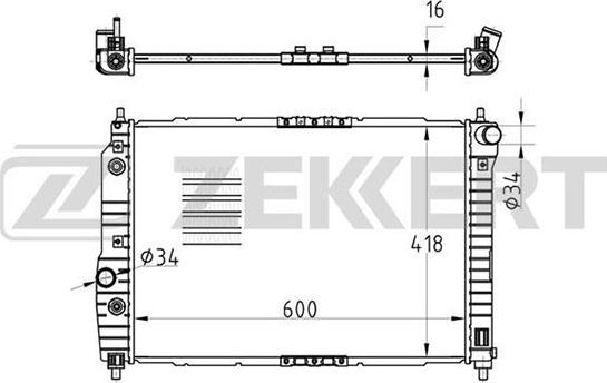 Zekkert MK-1027 - Радіатор, охолодження двигуна autocars.com.ua