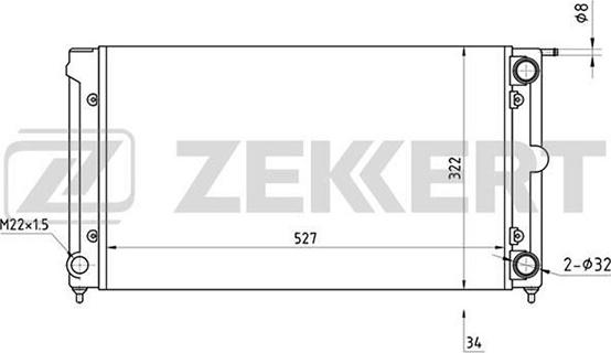 Zekkert MK-1030 - Радіатор, охолодження двигуна autocars.com.ua