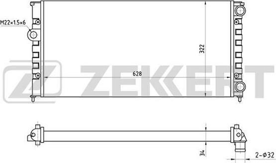 Zekkert mk-1036 - Радиатор, охлаждение двигателя autodnr.net