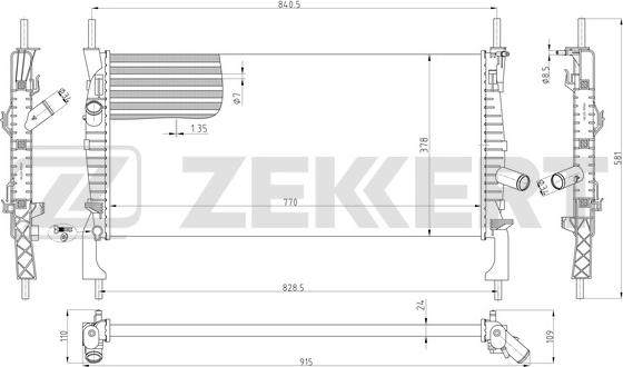 Zekkert MK-1040 - Радіатор, охолодження двигуна autocars.com.ua